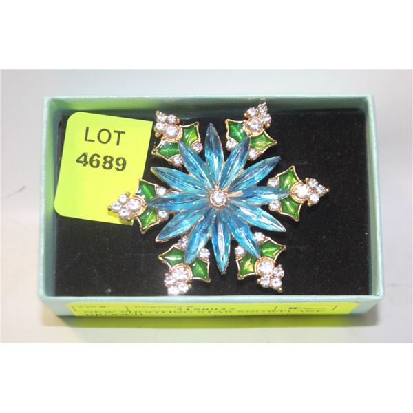 NEW SHOOTING STAR SNOWFLAKE BROOCH