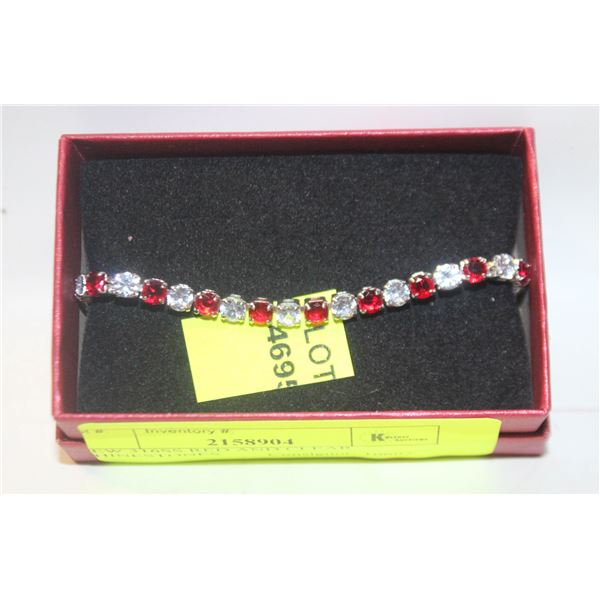 NEW 316SS RED AND CLEAR RHINESTONES