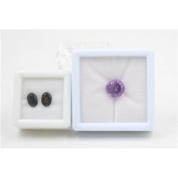 #255-NATURAL AMETHYST 2.93CT & TOURMALINE 1.70CT