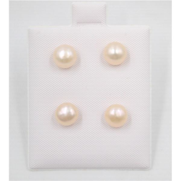 #161-NATURAL AKOYA PEARL STUD EARRING 2PAIR
