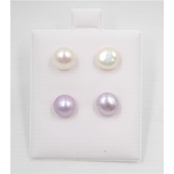 #168-NATURAL AKOYA PEARL STUD EARRING 2PAIR