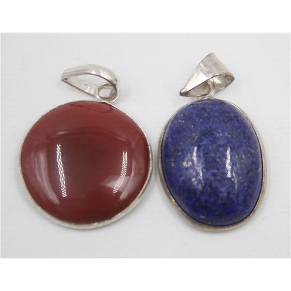 #234-NATURAL LAPIZ & CAMELIAN PENDNAT