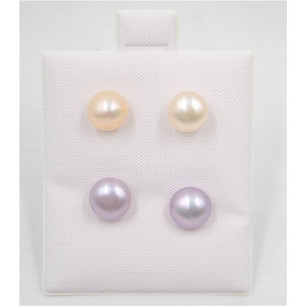 #159-NATURAL AKOYA PEARL STUD EARRING 2PAIR