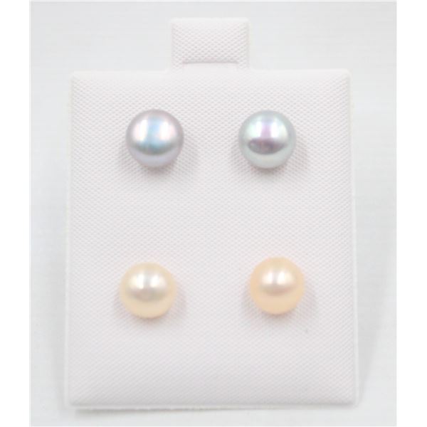 #177-NATURAL AKOYA PEARL STUD EARRING 2PAIR