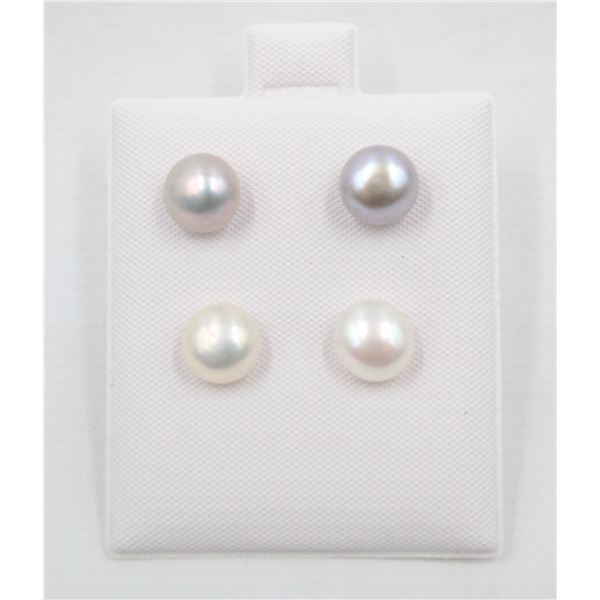 #163-NATURAL AKOYA PEARL STUD EARRING 2PAIR
