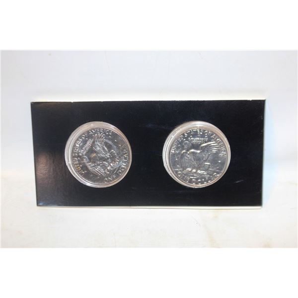 2 X EISENHOWER DOLLAR COLLECTION+COA 40% SILVER