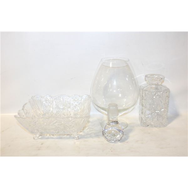 LOT OF 3 CRYSTAL/CUT GLASS ITEMS