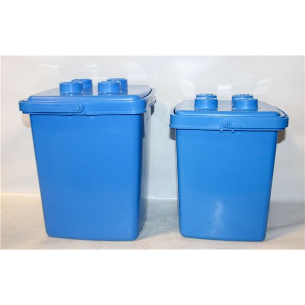VINTAGE LEGO STORAGE BUCKET W/LID- LOT OF 2
