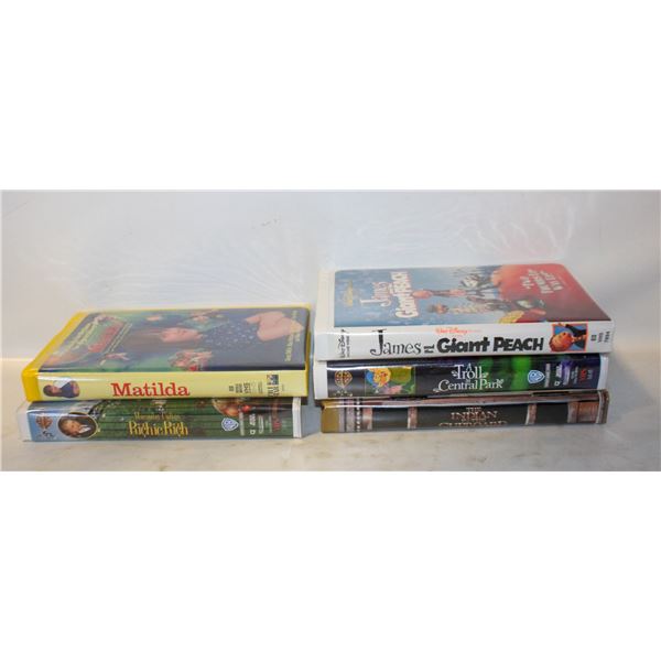 KIDS VHS TAPES- LOT OF 5 ASSORTED