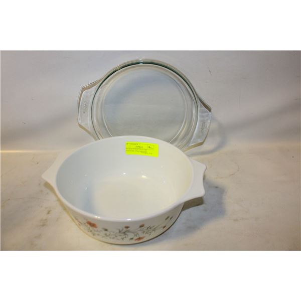 VINTAGE PYREX ENGLAND CASSEROLE DISH WITH LID