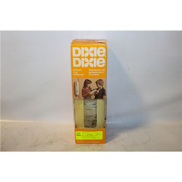 VINTAGE DIXIE KITCHEN CUP DISPENSER WITH 5OZ CUPS