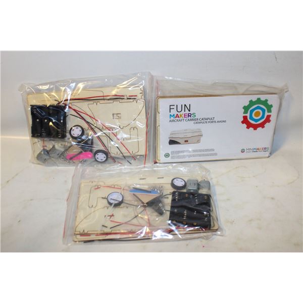 3 X AIRCRAFT CARRIER CATAPULT WOODEN MODEL KITS