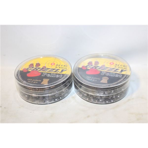 2 X 250 GRIZZLY PELLETS 22 CAL 5.5 MM 14.2 GRS
