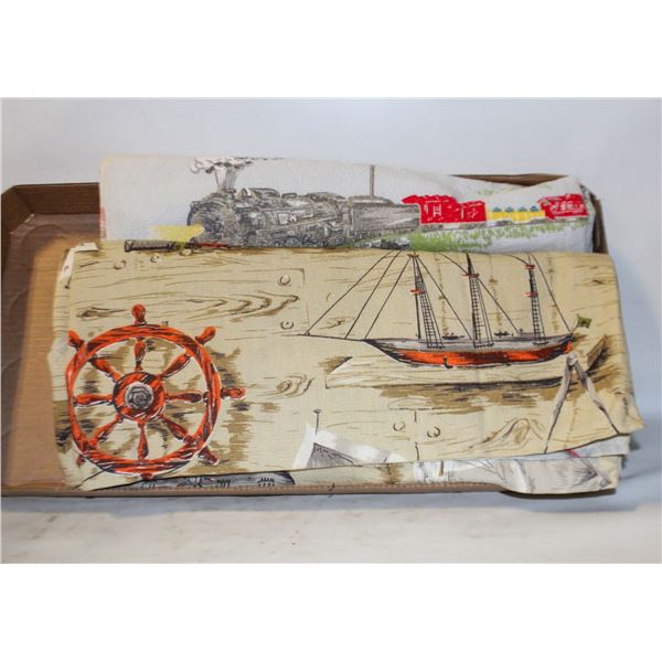 VINTAGE FABRIC FOR CRAFTING/PILLOWS LOT