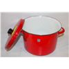 Image 1 : VINTAGE LARGE ENAMELWARE STOCK POT W/LID