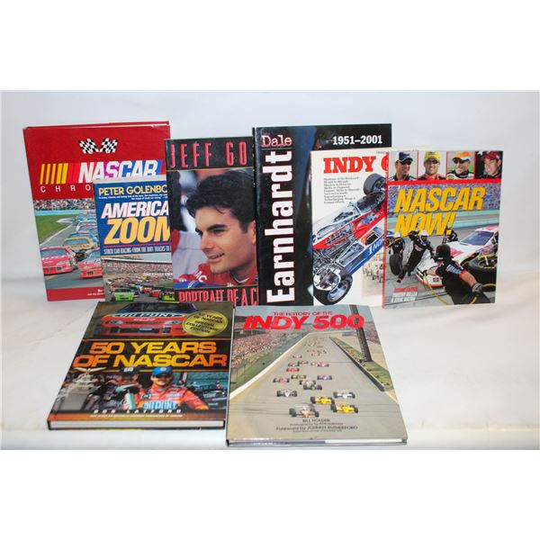 LOT OF 9 VARIOUS AUTO RACING BOOKS