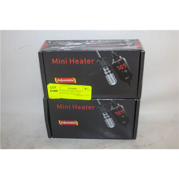 2 PACK ADJUSTABLE MINI AQUARIUM HEATER 120V