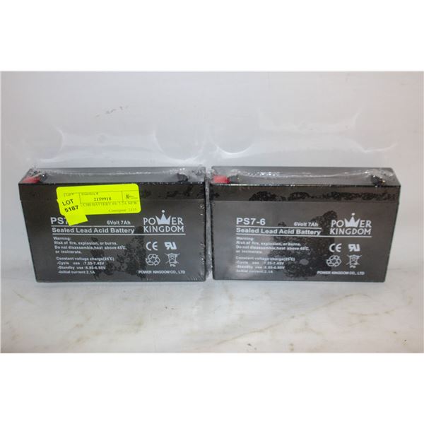 2 PACK CSB BATTERY 6V 7.2A NEW