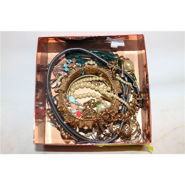 ESTATE BOX OF JEWELRY-ESTATE