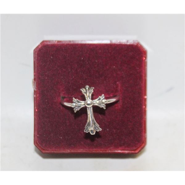 RING WITH CROSS SIZE 8 STAMPED 925