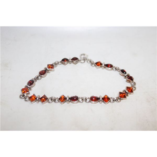 8.9 GRAM 925 SILVER AMBER BRACELT-ESTATE