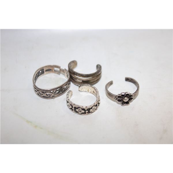 7.3 GRAM 925 SILVER TOE RINGS-ESTATE