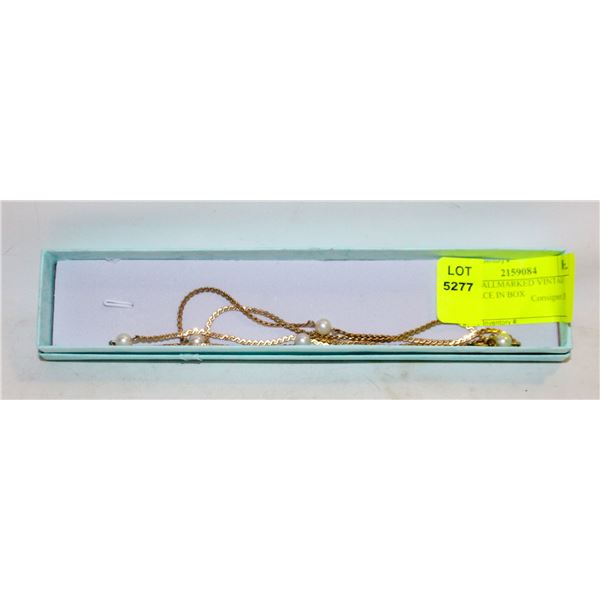 BIRKS HALLMARKED VINTAGE NECKLACE IN BOX