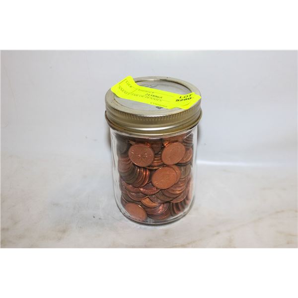 SMALL JAR OF PENNIES
