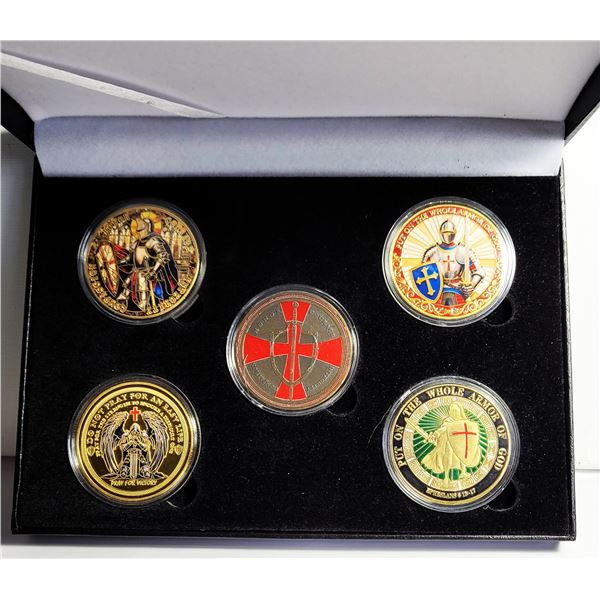 15)  GOLD TONE WITH MULTI COLORED ENAMEL,