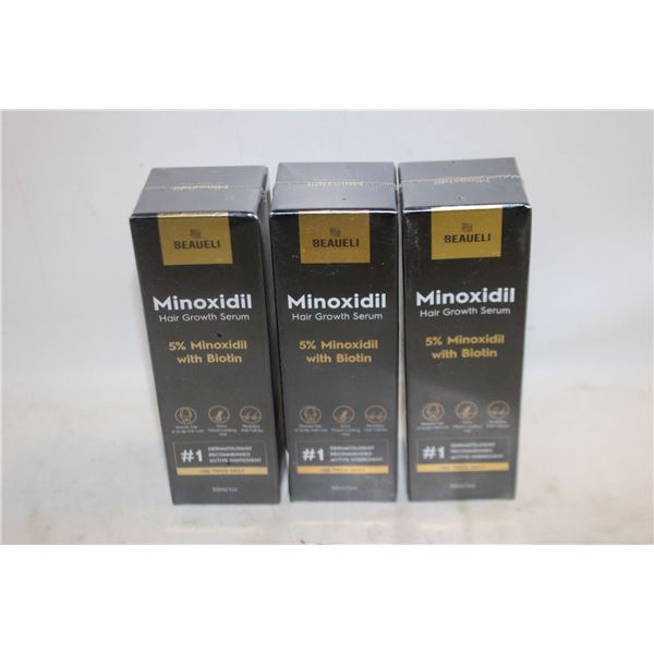 (3) BEAUELI MINOXIDIL WITH BIOTIN HAIR LOSS SERUM