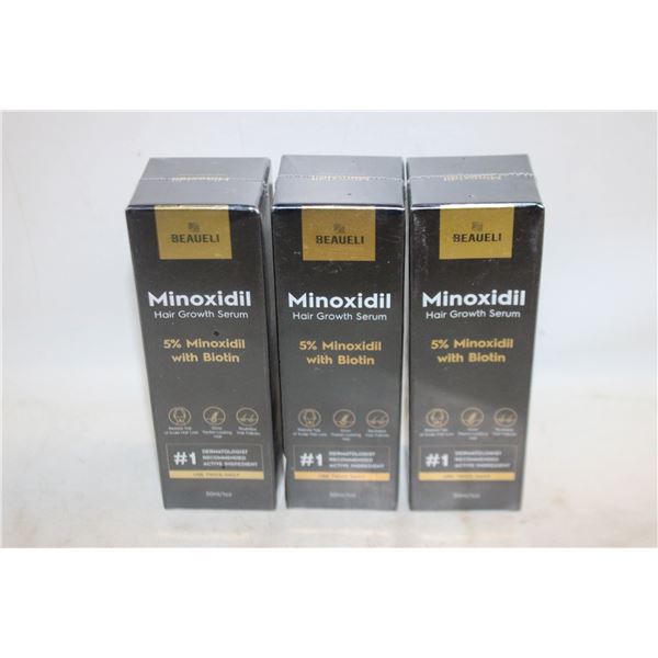 (3) BEAUELI MINOXIDIL WITH BIOTIN HAIR LOSS SERUM