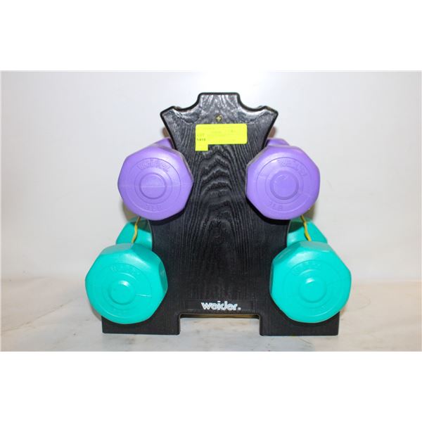 4PK -NEOPRENE DUMBBELL WEIGHTS, W.