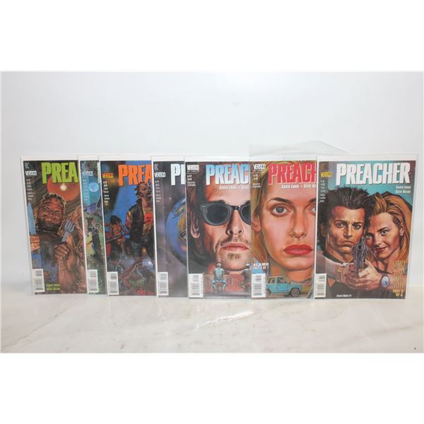LOT OF 7 PREACHER COMIC BOOKS