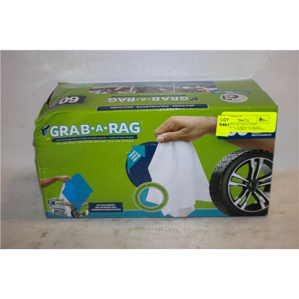 NEW W BOX 60 GRAB A RAG INDUSTRIAL STRENGTH WIPES