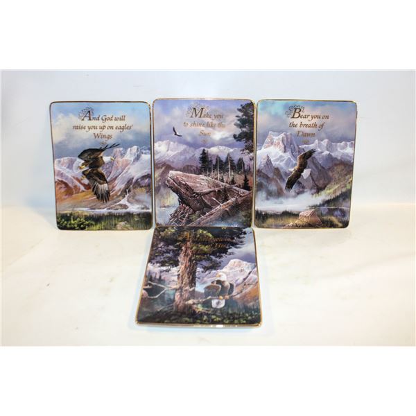 4PCS THE FRANKLIN MINT ON EAGLES WINGS HEIRLOOM
