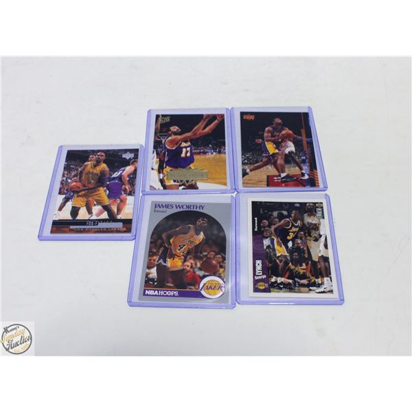 (5) LAKERS COLLECTOR BASKETBALL CARDS