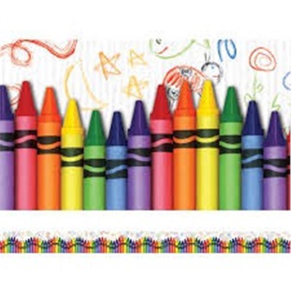 NEW EDUPRESS 35FT CRAYONS BORDER TRIM