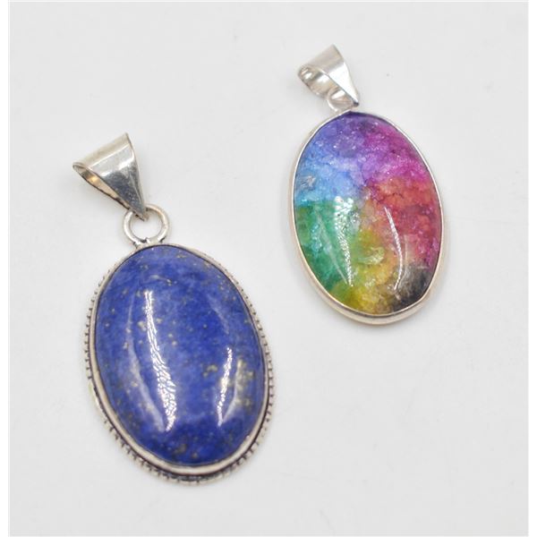 #232-NATURAL LAPIZ & SOLAR  QUARTZ PENDANT