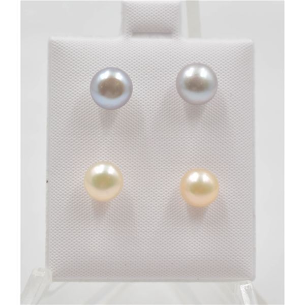 #175-NATURAL AKOYA PEARL STUD EARRING 2PAIR