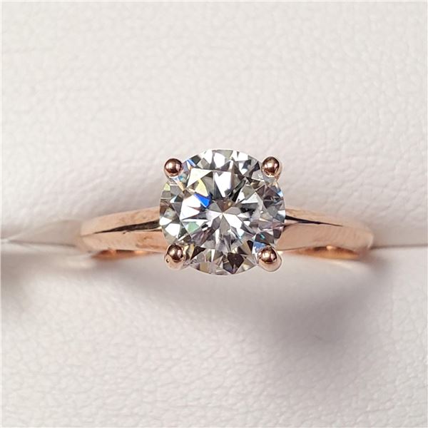 10K ROSE GOLD MOISSANITE(0.8CT) RING SIZE 6