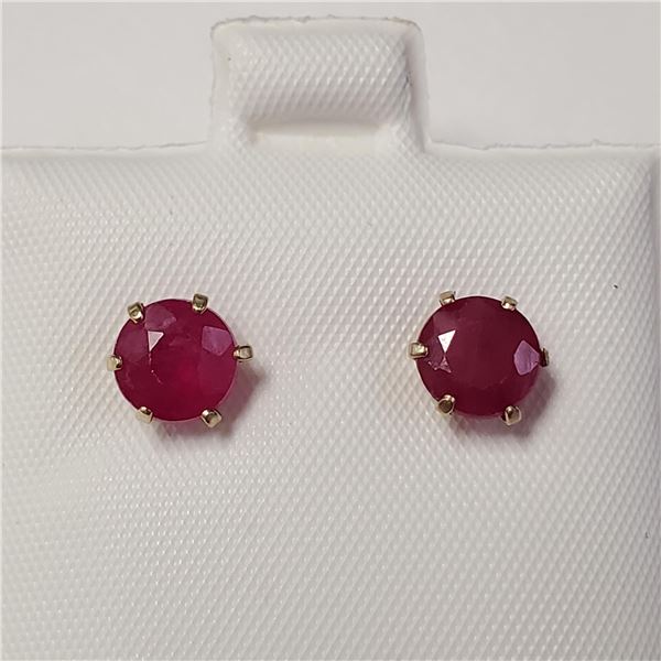 10K YELLOW GOLD RUBY(3.1CT) EARRINGS