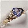 Image 1 : 10K YELLOW GOLD TANZANITE(0.9CT) DIAMOND(0.02CT)