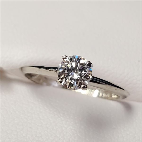 10K WHITE GOLD MOISSANITE(0.5CT) RING SIZE 7