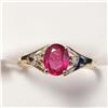 Image 1 : 10K YELLOW GOLD RUBY(1CT) DIAMOND(0.02CT)