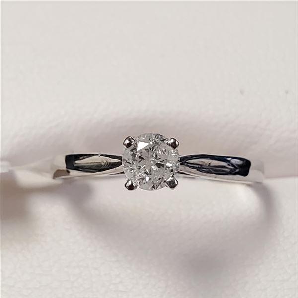 14K WHITE GOLD DIAMOND (0.25CT,I2,G) RING SIZE 6
