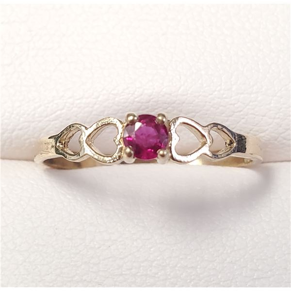 10K YELLOW GOLD RUBY(0.17CT) RING SIZE 7