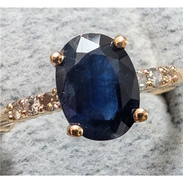 10K(1.82G) SAPPHIRE (1.4CT), DIAMOND (0.06CT)