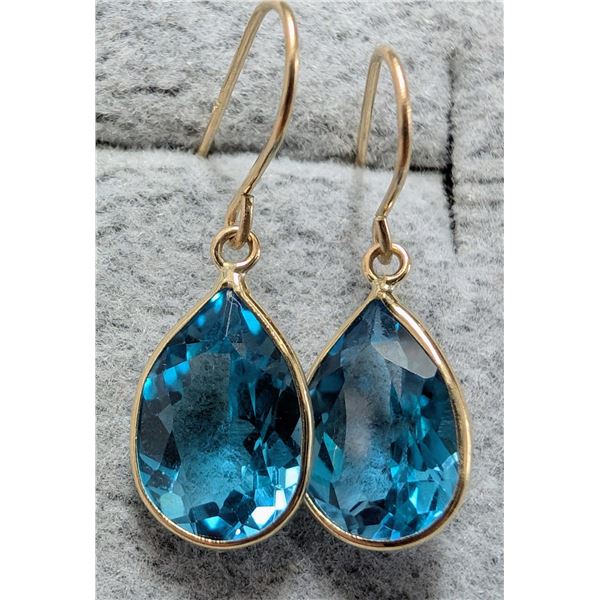 10K(1G), BLUE TOPAZ (4.1CT) EARRINGS