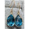 Image 1 : 10K(1G), BLUE TOPAZ (4.1CT) EARRINGS