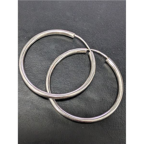 SILVER HOOP 34MM EARRINGS